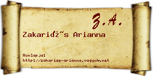 Zakariás Arianna névjegykártya